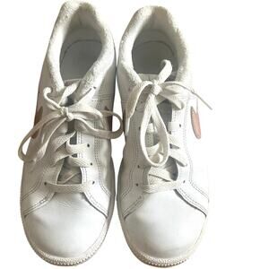 Nike Court Royale Sneakers Womens 7.5 White Rose Gold Swoosh Leather Casual Shoe